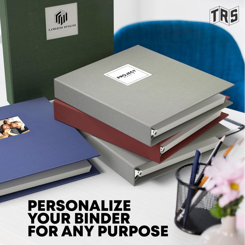 Three Ring Systems Customizable 1-Inch 3-Ring Binder with Linen Cover & Insertable Window â€“ Ideal for Photos, Portfolios, Recipes, and Presentations â€“ Durable, Eco-Friendly â€“ Made in The USA (Dove Gray Linen) - Image 4